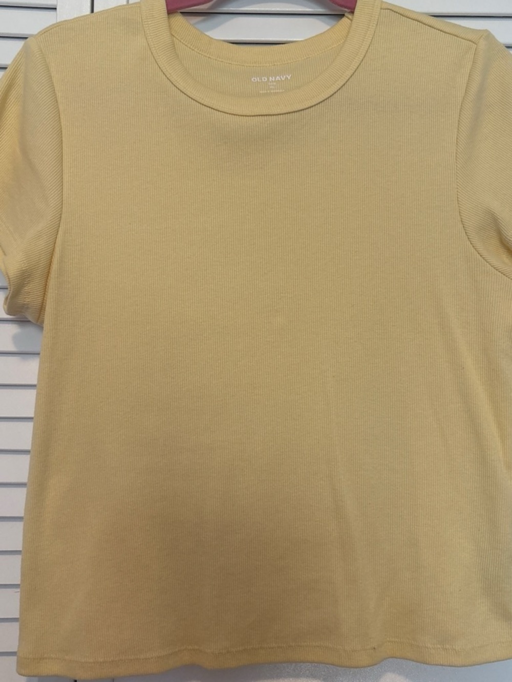 Old Navy Ribbed Short Sleeve Tee in Yellow